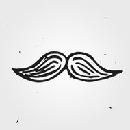 Mustache hand drawn part of the face