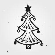 Christmas tree hand drawn