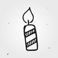 Vector candle isolated hand drawn