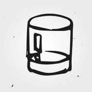 Hand drawn glass of whiskey isolated