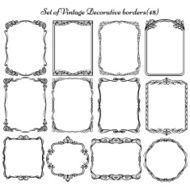 Set of Vintage decorative frames and design elements