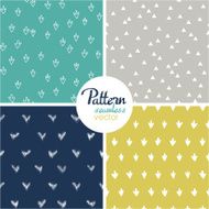 Set with vector seamless patterns witch sketch texture