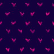 vector seamless pattern witch sketch heart texture