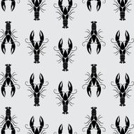 Marine crayfish pattern - vector