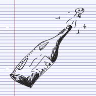 Simple doodle of a champagne bottle