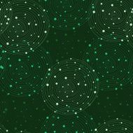 Seamless abstract green background with circular lines Vector il N5