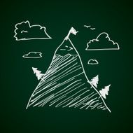 Simple doodle of a mountain