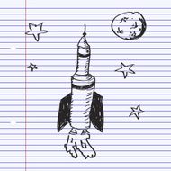 Simple doodle of a space rocket