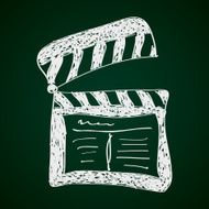 Simple doodle of a clap board