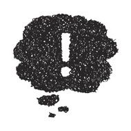 Simple doodle of a exclamation mark thought bubble