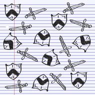 Simple doodle of a shield and sword