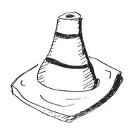 Simple doodle of a traffic cone
