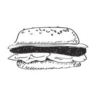 Simple doodle of a burger N2