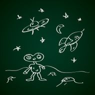 Simple doodle of a space alien