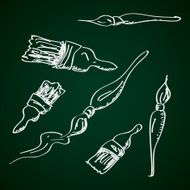Simple doodle of some paint brushes N2