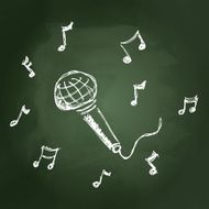 Set of cartoon style microphone