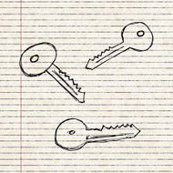 Set of cartoon style key