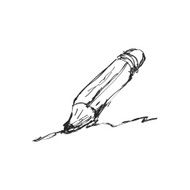 Simple doodle of a pencil