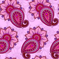 Henna Mehendi Tattoo Seamless Pattern on a pink background