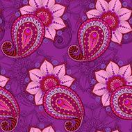 Henna Mehendi Tattoo Seamless Pattern on a pink background N2