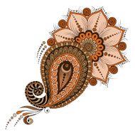 Vector floral elements in indian mehendy style Abstract henna f N2