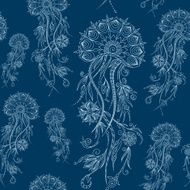 Hand drawn jellyfish Vector illustration Henna Mehendi Doodles