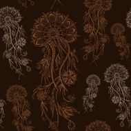 Hand drawn jellyfish Vector illustration Henna Mehendi Doodle