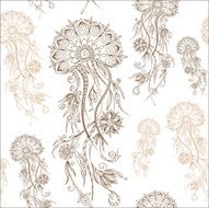 Hand drawn jellyfish Vector illustration Henna Mehendi Doodle N2