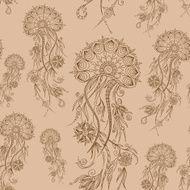 Hand drawn jellyfish Vector illustration Henna Mehendi Doodle N3