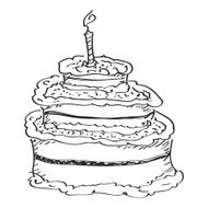 Simple doodle of a birthday cake