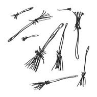 Simple doodle of some broomsticks