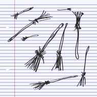 Simple doodle of some broomsticks N2