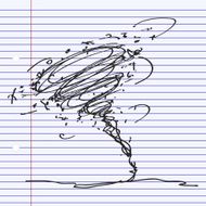 Simple doodle of a tornado