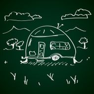 Simple doodle of a caravan N2