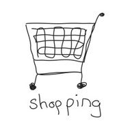 Simple doodle of a shopping trolley