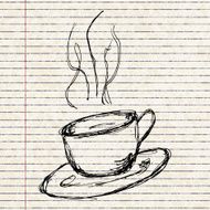 Set of cartoon style coffee cup