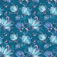 Blue Lotus Vector Pattern