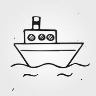 Vector small doodle ship