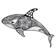 Zentangle stylized Sea Shark Hand Drawn vector illustration iso