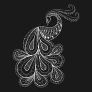 Hand drawn peacock for antistress Coloring Page with high detai