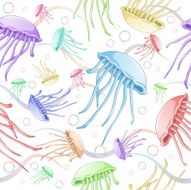 Seamless jellyfish cute pattern N2