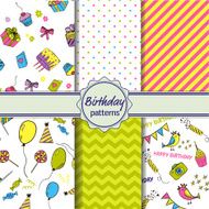 Set of birthday seamless paterns