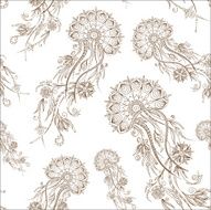 Hand drawn jellyfish Vector illustration Henna Mehendi Doodle N8