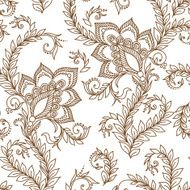 Henna Mehendy Doodles Seamless Pattern on a white background