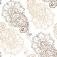 Henna Mehendy Doodles Seamless Pattern on a white background N3