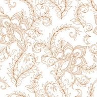 Henna Mehendy Tattoo Doodles Seamless Pattern