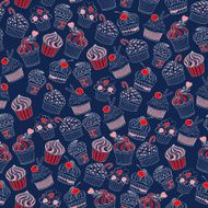 Cupcake seamless pattern N3