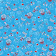 Cupcake seamless pattern N4