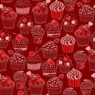 Cupcake seamless pattern N6