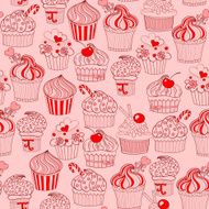 Cupcake seamless pattern N7